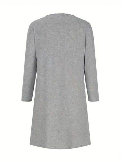 Alinor - Lässiges Kariertes Patchwork Kleid Mit Langen Ärmeln