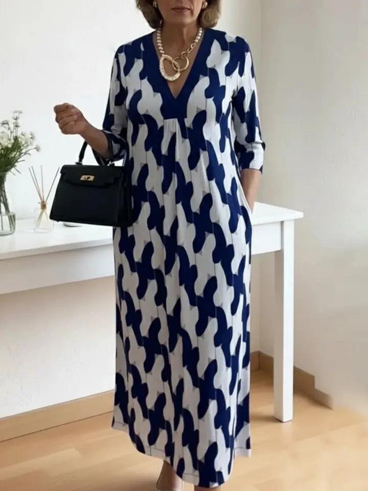 Asella | Elegantes Midikleid mit Kunstprint