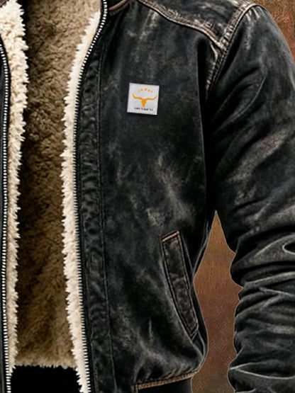 Alonso - Chaqueta vintage con forro de sherpa