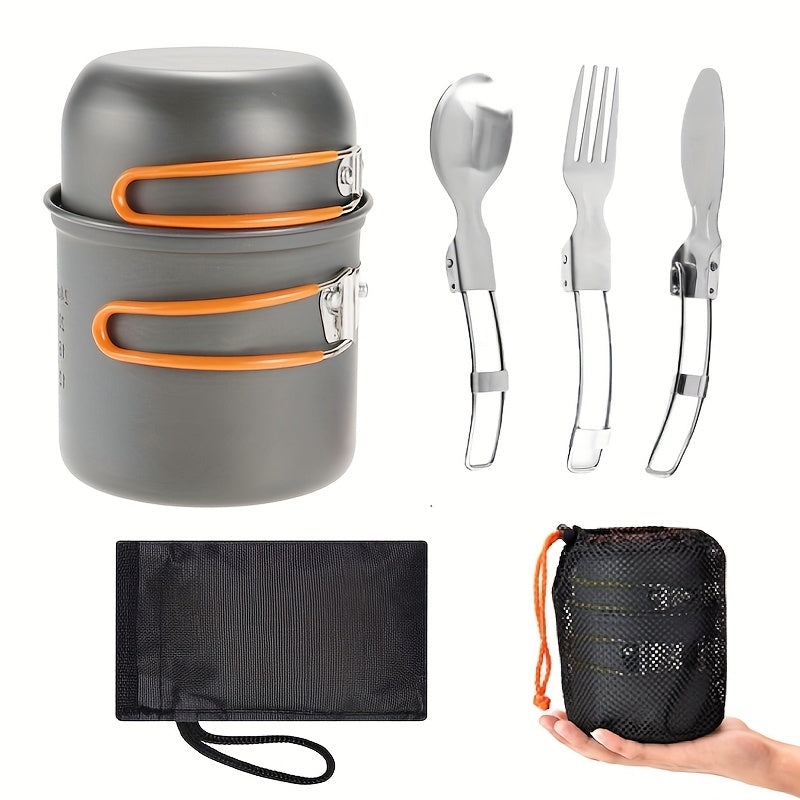 Opvouwbare Kookset van Aluminium Legering – Lichtgewicht en Duurzaam voor Kamperen, Hiking en Picknicken