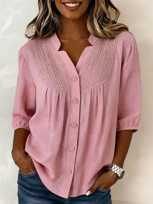 Laadina - Casual Short Sleeve Cotton Top