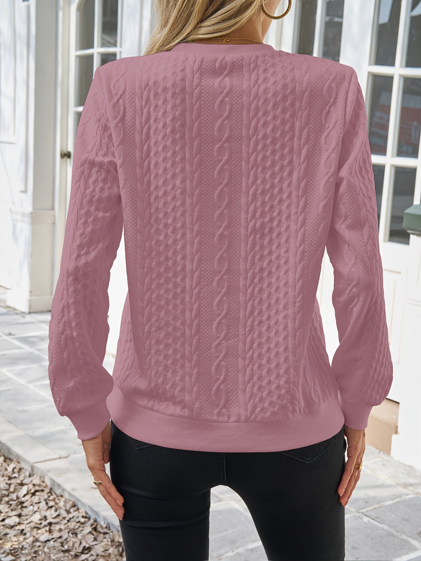 Zip-Up Cable Knit Sweater with Pockets — Practical