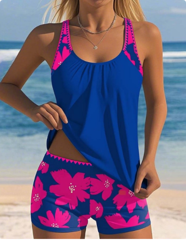 Ellen florales Tankini-Oberteil mit passendem Boxer-Set