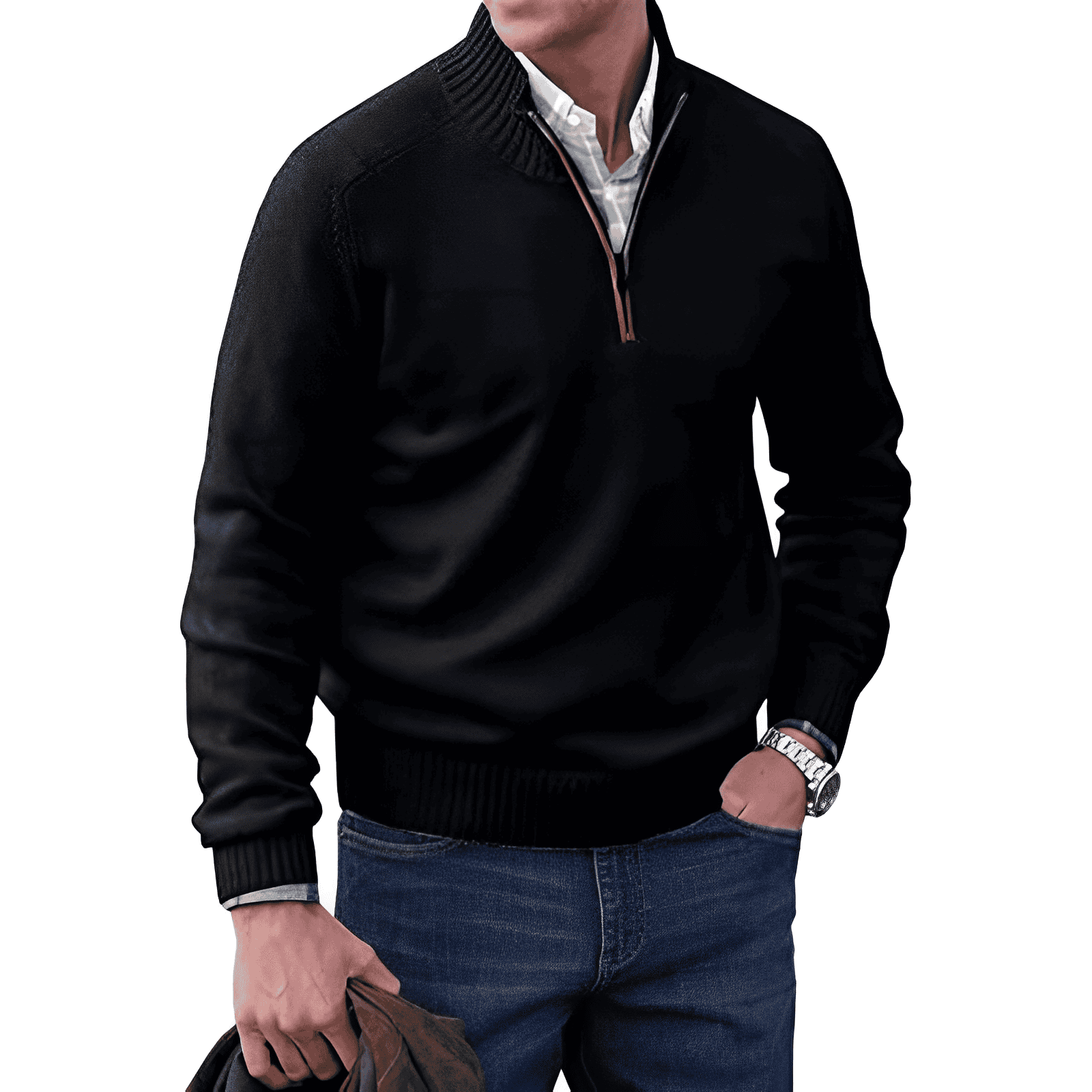 Rory | Men Knitted Half-Zip Pullover Jumper