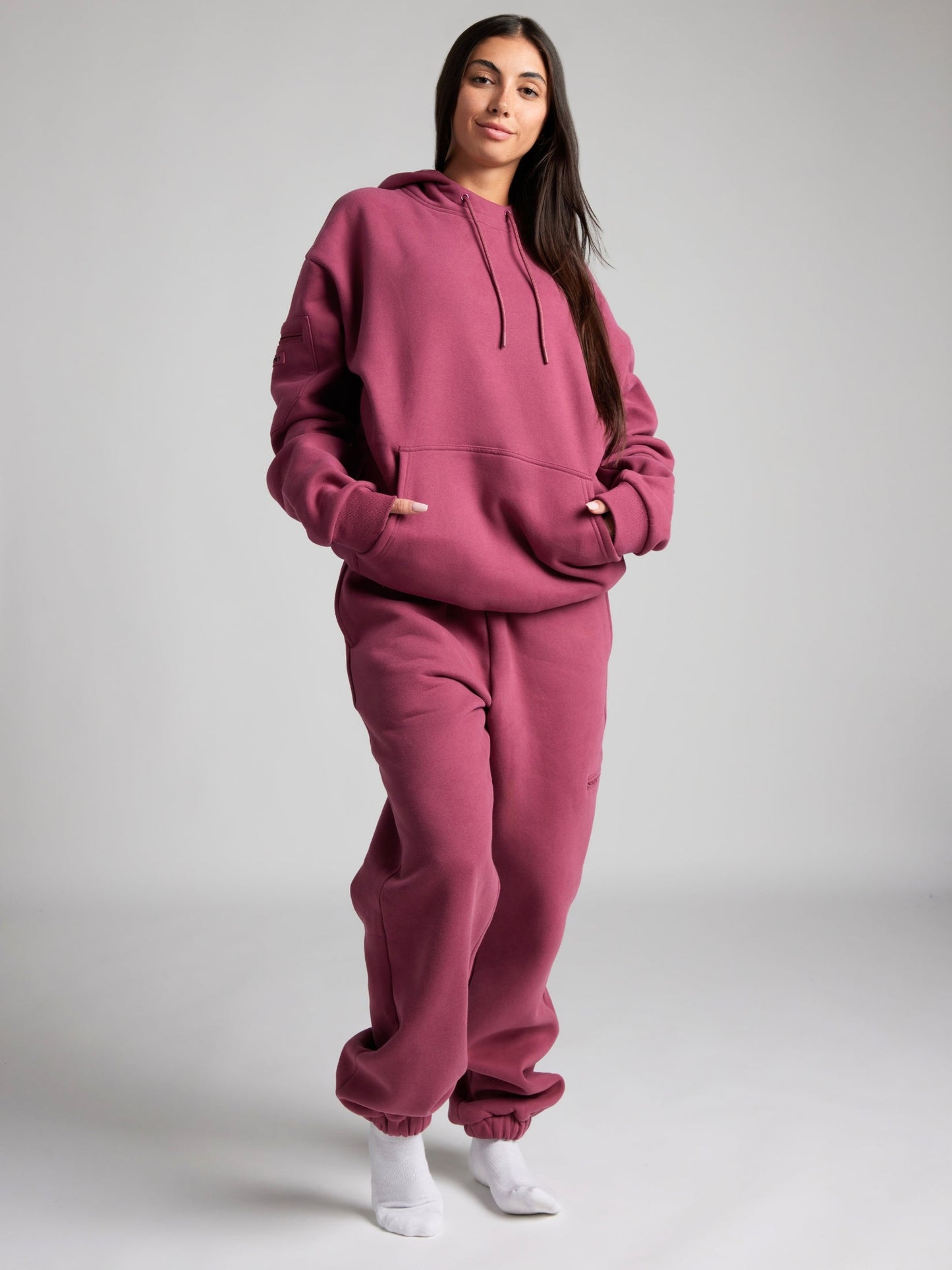 Cozy travel hoodie with airplane mode graphic