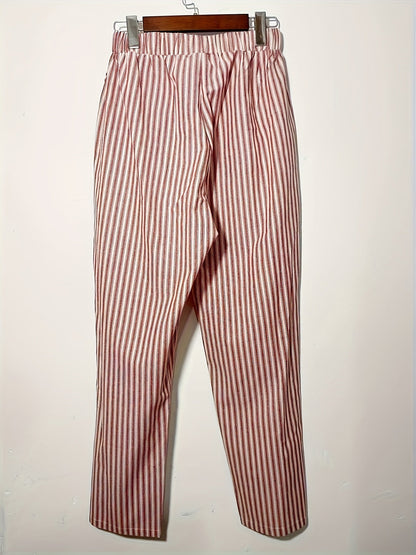 Women's Loose Fit Casual Pants | Striped