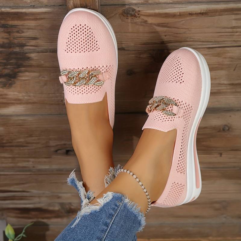 Brianna - Elegante Kettenträger Orthopädische Mesh-Ballerinas