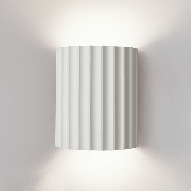 Modern Half-Round Resin Wall Lamp for Living Room | Up & Down Lighting | G9 Dual Light Fixture | Contemporary Indoor Wall Sconce
