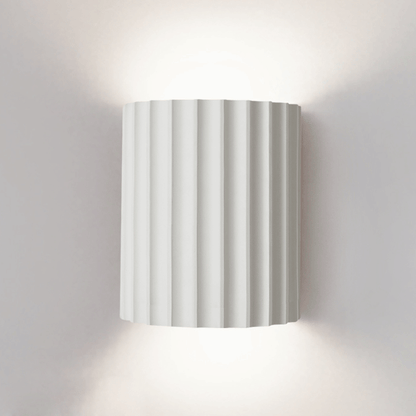 Modern Half-Round Resin Wall Lamp for Living Room | Up & Down Lighting | G9 Dual Light Fixture | Contemporary Indoor Wall Sconce