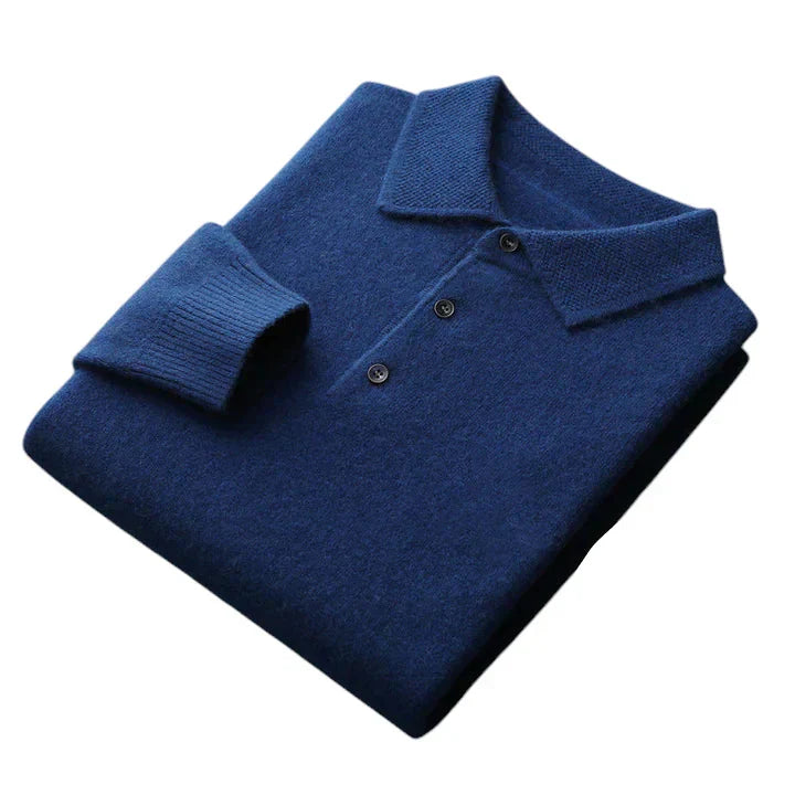 Lazare - Elegantes und Weiches Cashmere-Polo mit Langen Ärmeln für Herren