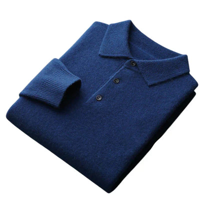 Lazare - Elegantes und Weiches Cashmere-Polo mit Langen Ärmeln für Herren