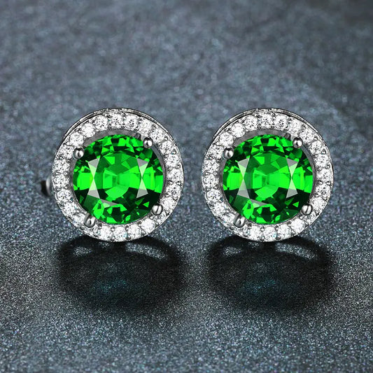 Divifa Lúcia Verdeal Earrings in White Gold-Plated stainless steel