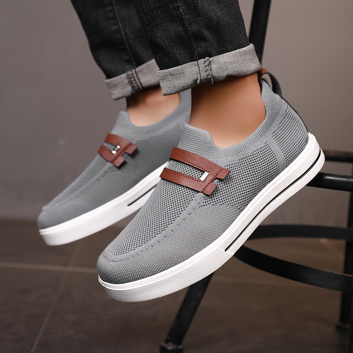 Reina | Mens Knit Slip-On Trainers