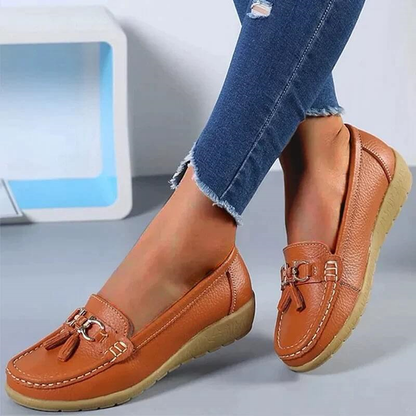 Mocassins Femme À Enfiler Finition Texturée Semelle Souple Usage Quotidien