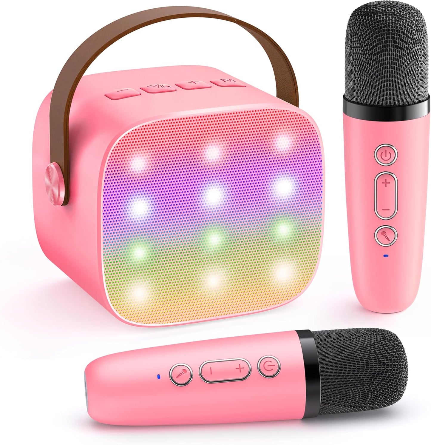 Hordozható Mini Karaoke Gépe Bluetooth Hangszóróval és 2 Vezeték nélküli Mikrofonnal – Veylo