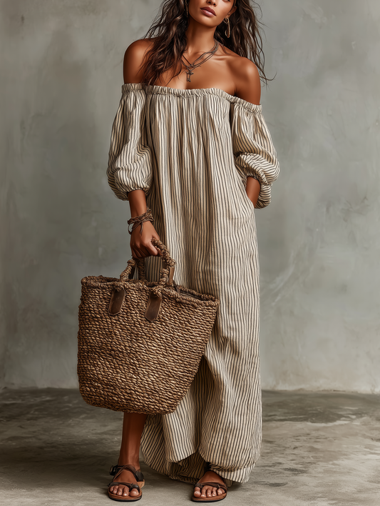 Devra - Breezy Off-Shoulder Maxi Dress