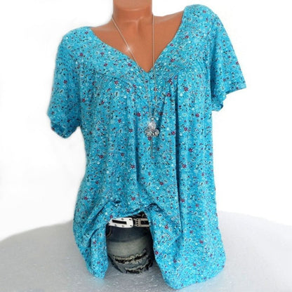 Sarita – Kurzärmelige Bluse Mit Blumenmuster