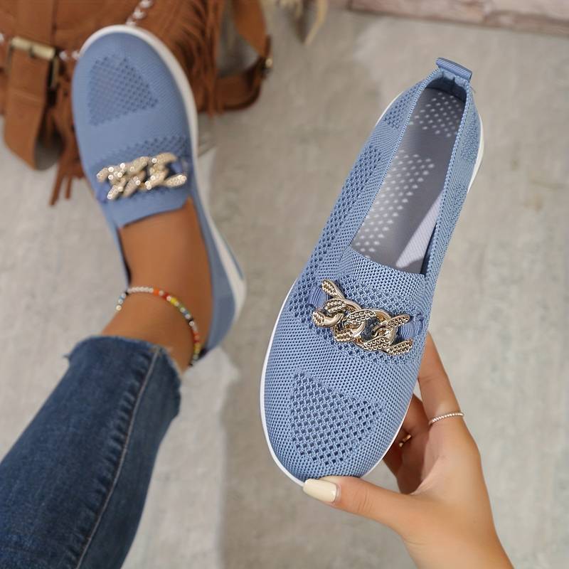 Brianna - Elegante Kettenträger Orthopädische Mesh-Ballerinas