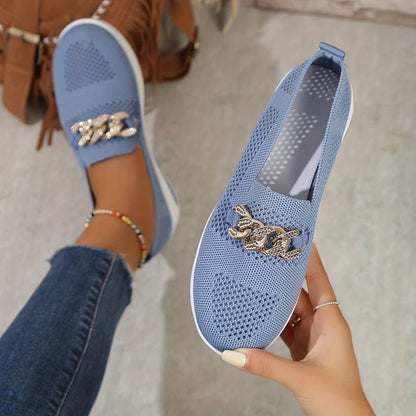 Brianna - Elegante Kettenträger Orthopädische Mesh-Ballerinas