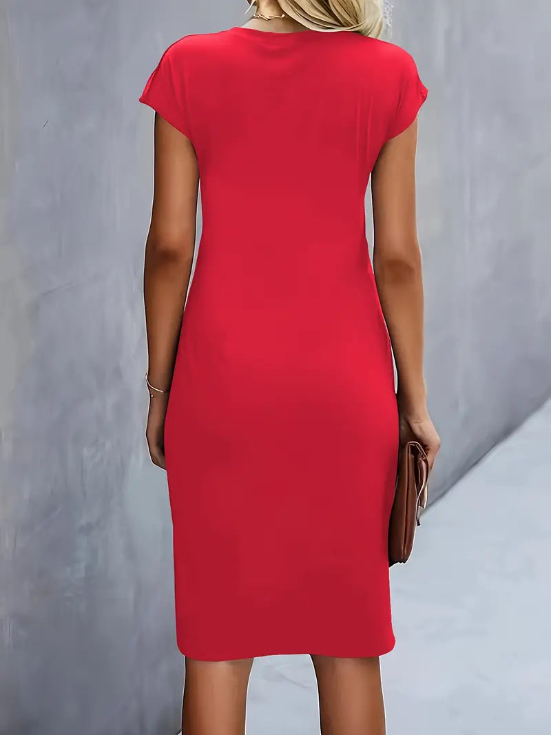 Madison – Mouwloze jurk met ronde hals en slim fit