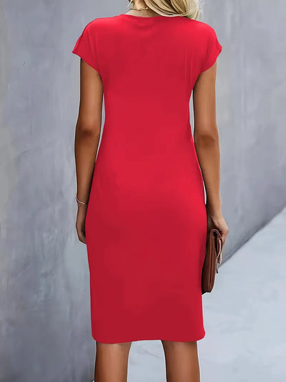 Madison – Mouwloze jurk met ronde hals en slim fit