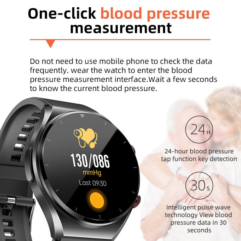 One-Click Bloedglucose|Bloedglucose Bloeddruk ECG|ECG HRV Hartslagmonitor Gezondheids Smartwatch