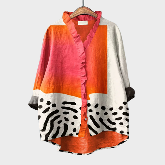 Ivana – Lanena Oversized Košulja Umjetničkog Kroja