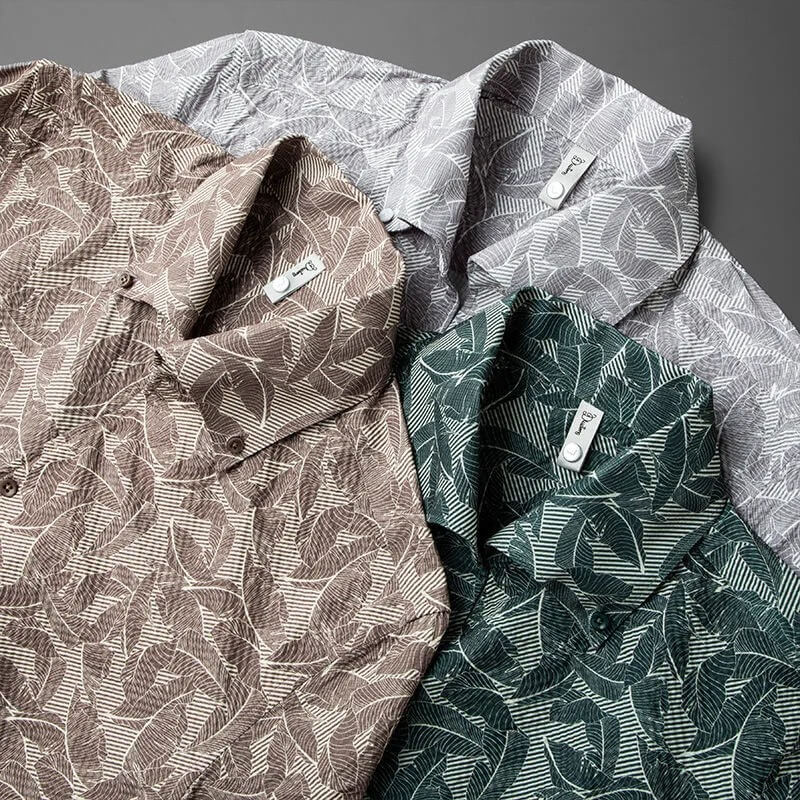 JVance® Signature Series Leaf Motif Jacquard Seersucker Shirt