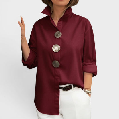 Élodie™ | Blouse chic à col montant