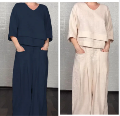 "Noa | Conjunto Minimalista Amplio de Dos Piezas" – Estilo y confort para el día a día✨