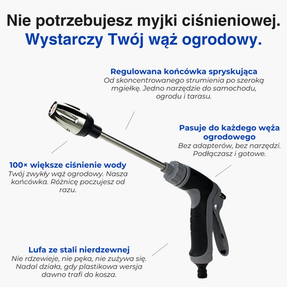 Końcówka ciśnieniowa do węża ogrodowego – mocne czyszczenie pod wysokim ciśnieniem
