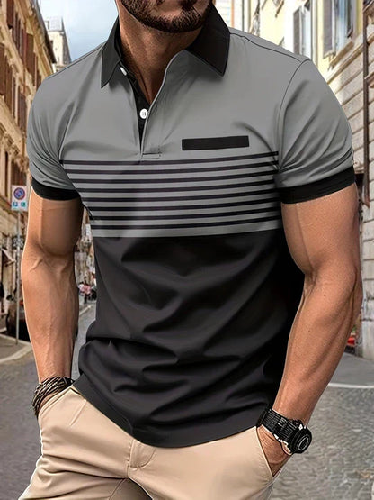 Gestreiftes Sommer-Polohemd für Herren – Damian