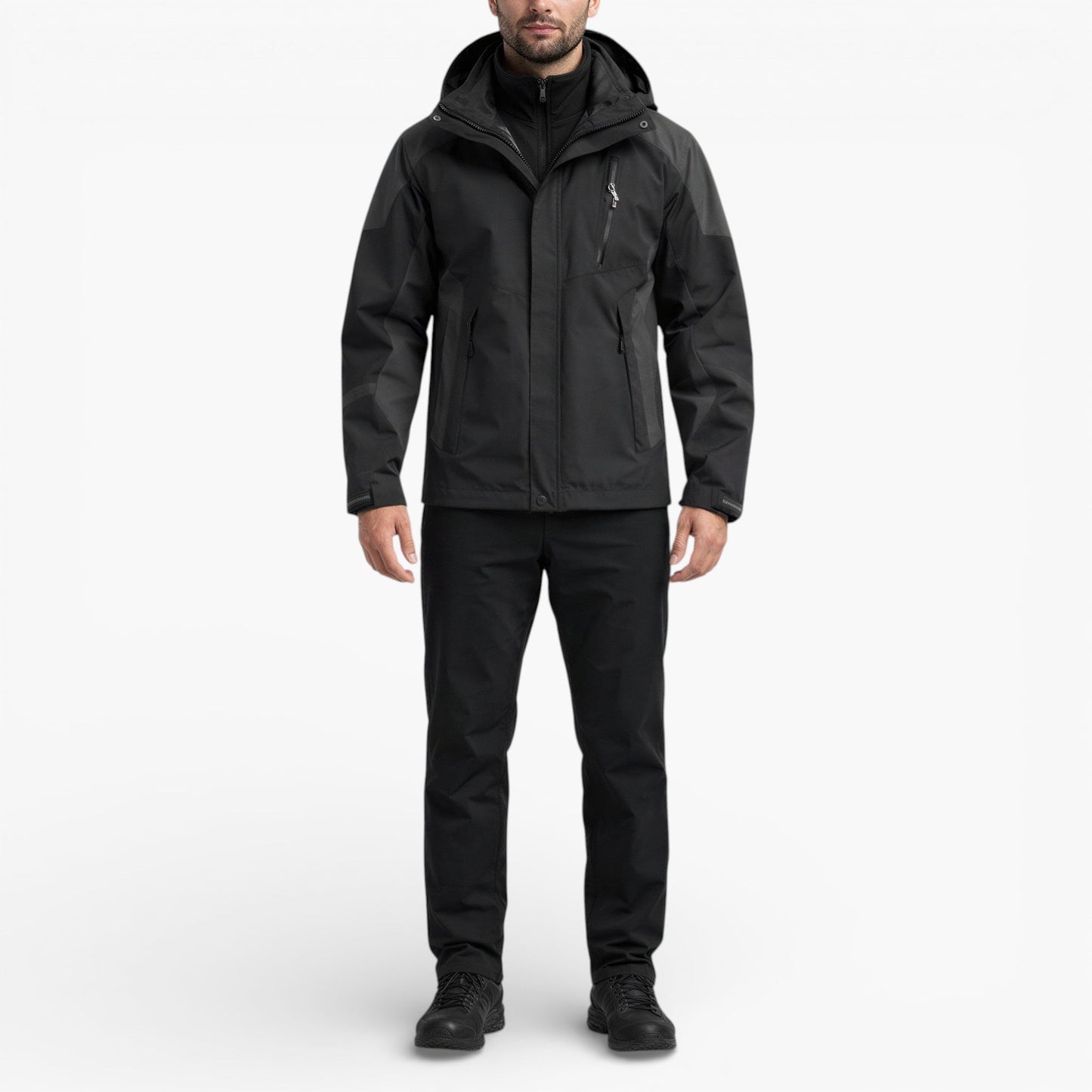 Men’s Waterproof Hooded Hiking Jacket Windproof Outdoor Shell