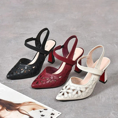 Tacones altos de piel suave