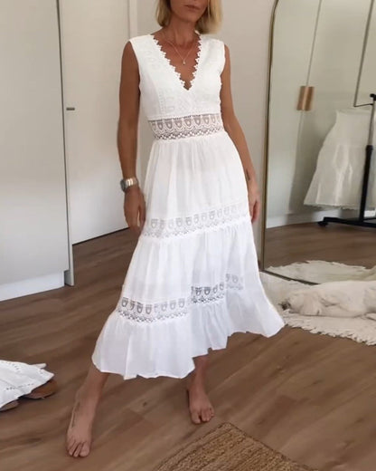 Paige | Women's Boho Sleeveless V Neck Midi Dress