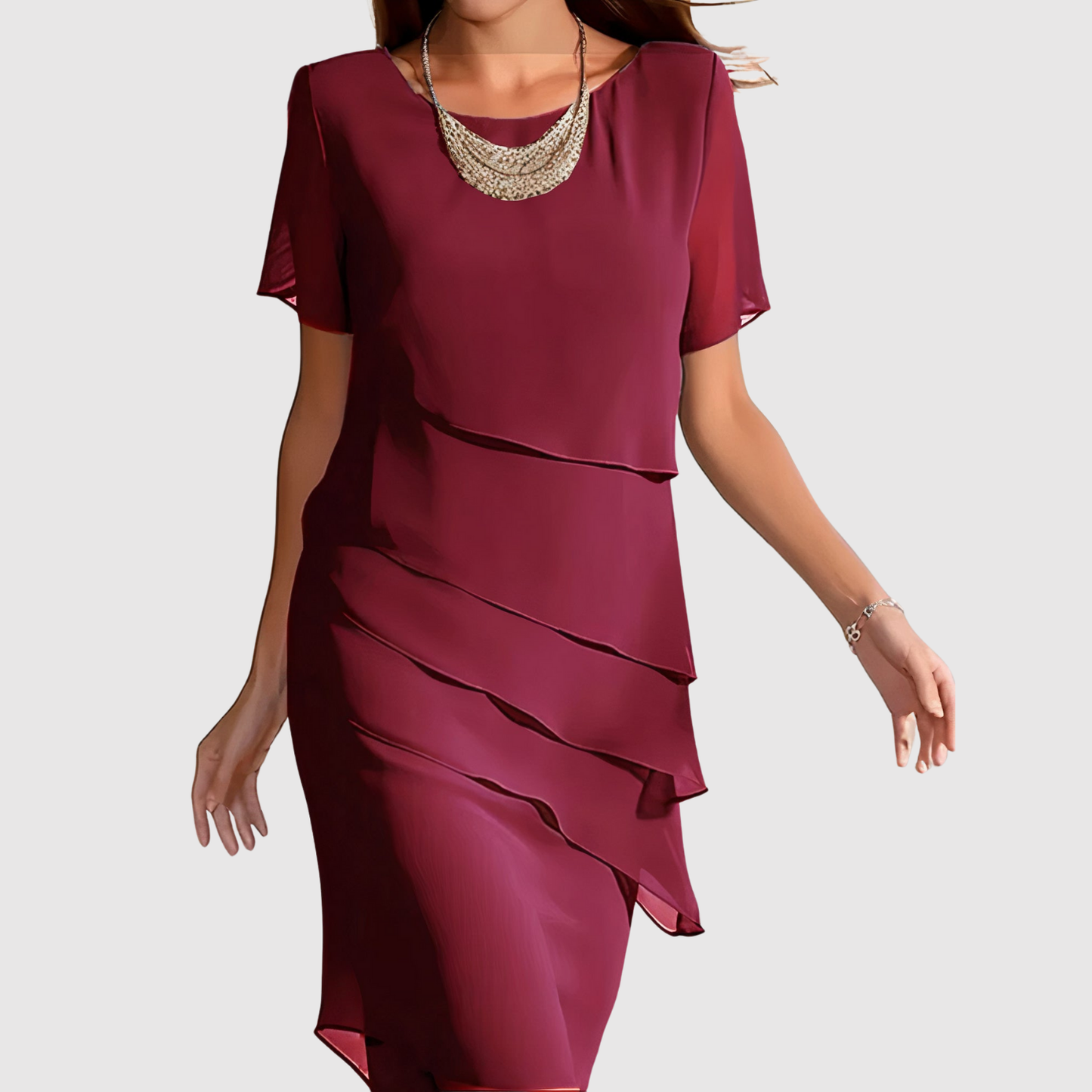 Eliška – Elegancka sukienka o warstwowym designie