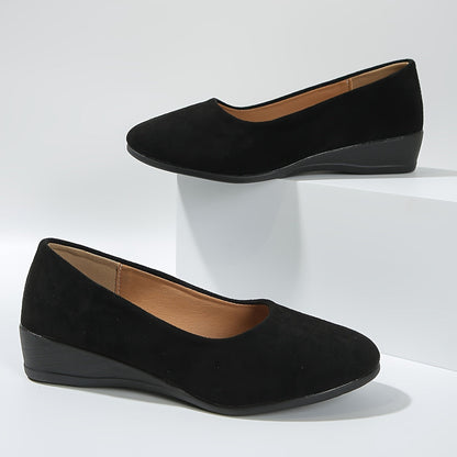 Ballerines Femme à Talon Compensé Confortable et Texture Douce pour Usage Quotidien