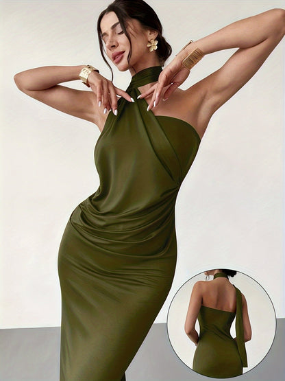 NOIRE™ – Minimalist Halter Bodycon Dress