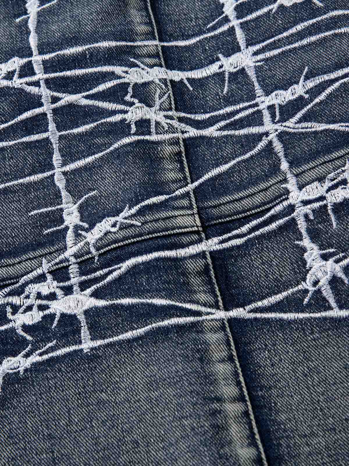 Embroidered Hip-Hop Street Style Jeans