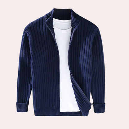 Men’s Knitted Zip Cardigan – Modern Casual Knitwear