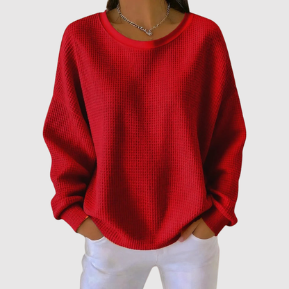 Amelia – Ležérní dámský oversize svetr s výstřihem do V