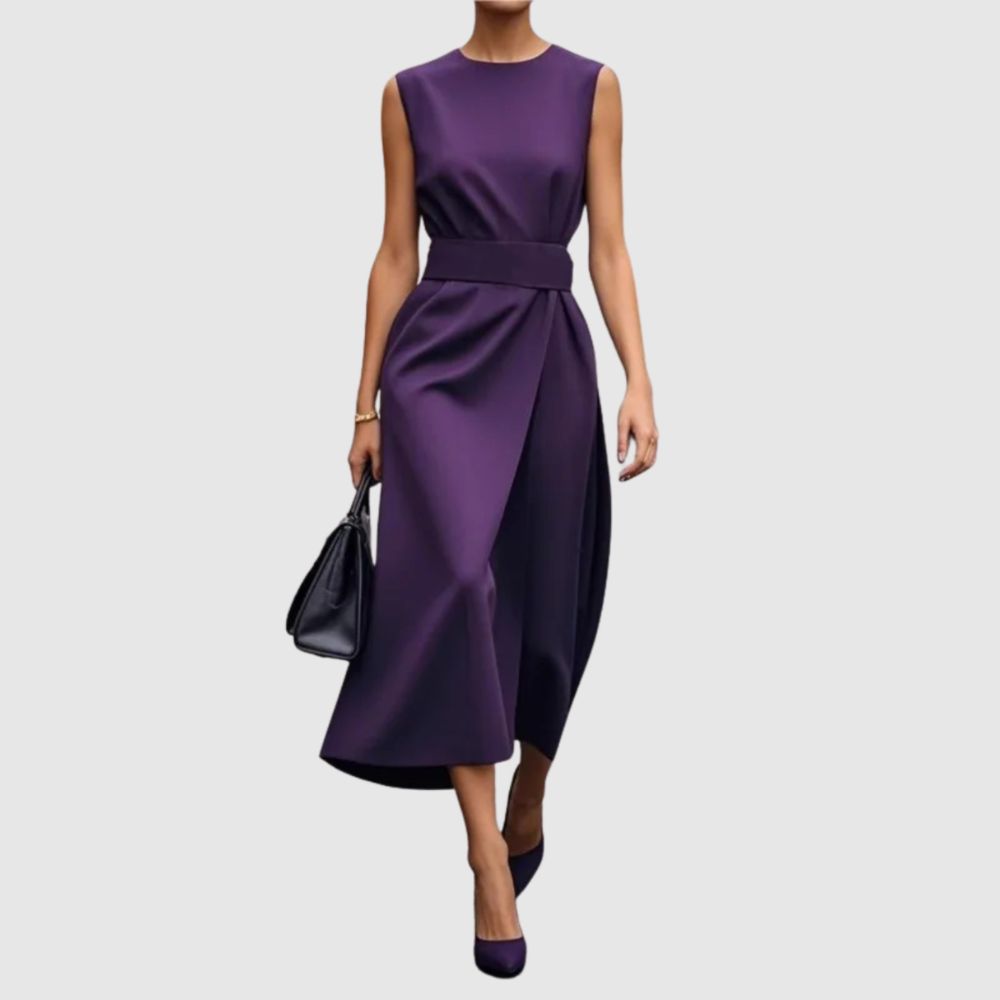 Zoé - Robe midi élégante avec ceinture
