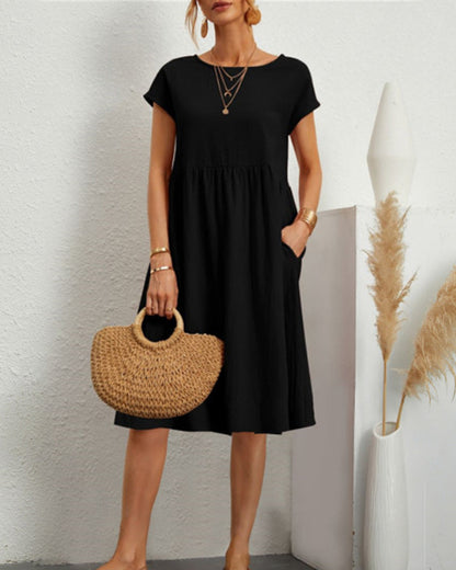 Léonie - Robe ample à encolure ronde