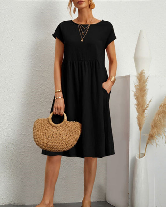 Léonie - Robe ample à encolure ronde