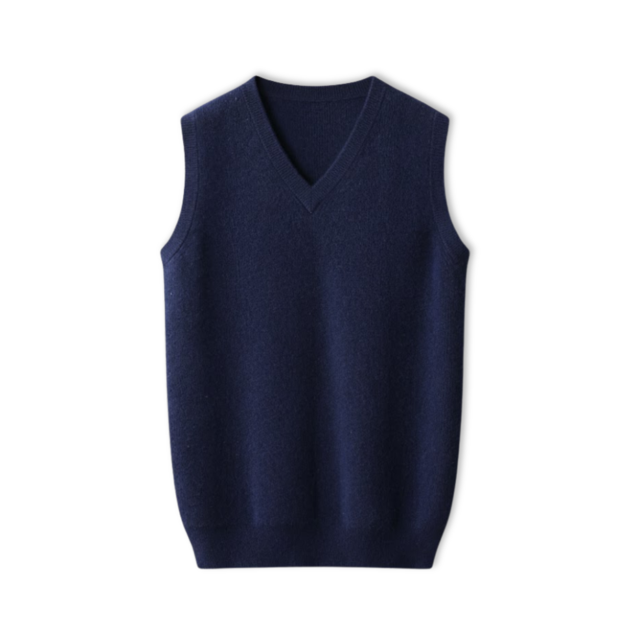 Débardeur homme 100% laine mérinos col en V sans manches coupe classique