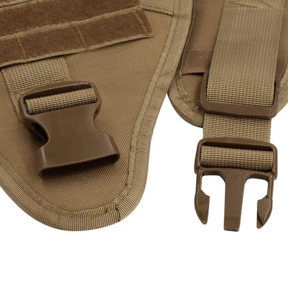 Tactical Dog Harness Heavy Duty Handle 1050D Nylon MOLLE No-Pull Adjustable Large Breeds Training Outdoor Walking Harness Metal D-Ring | Koossa