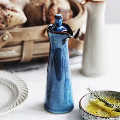 Stijlvolle Keramische Olie Dispenser met Druppelvrije Tuit voor Keuken en Tafel