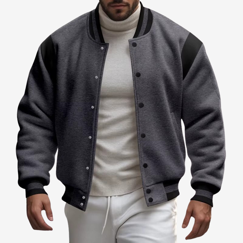 Mark - Long Sleeve Jacket with Button Closure and Side Pockets