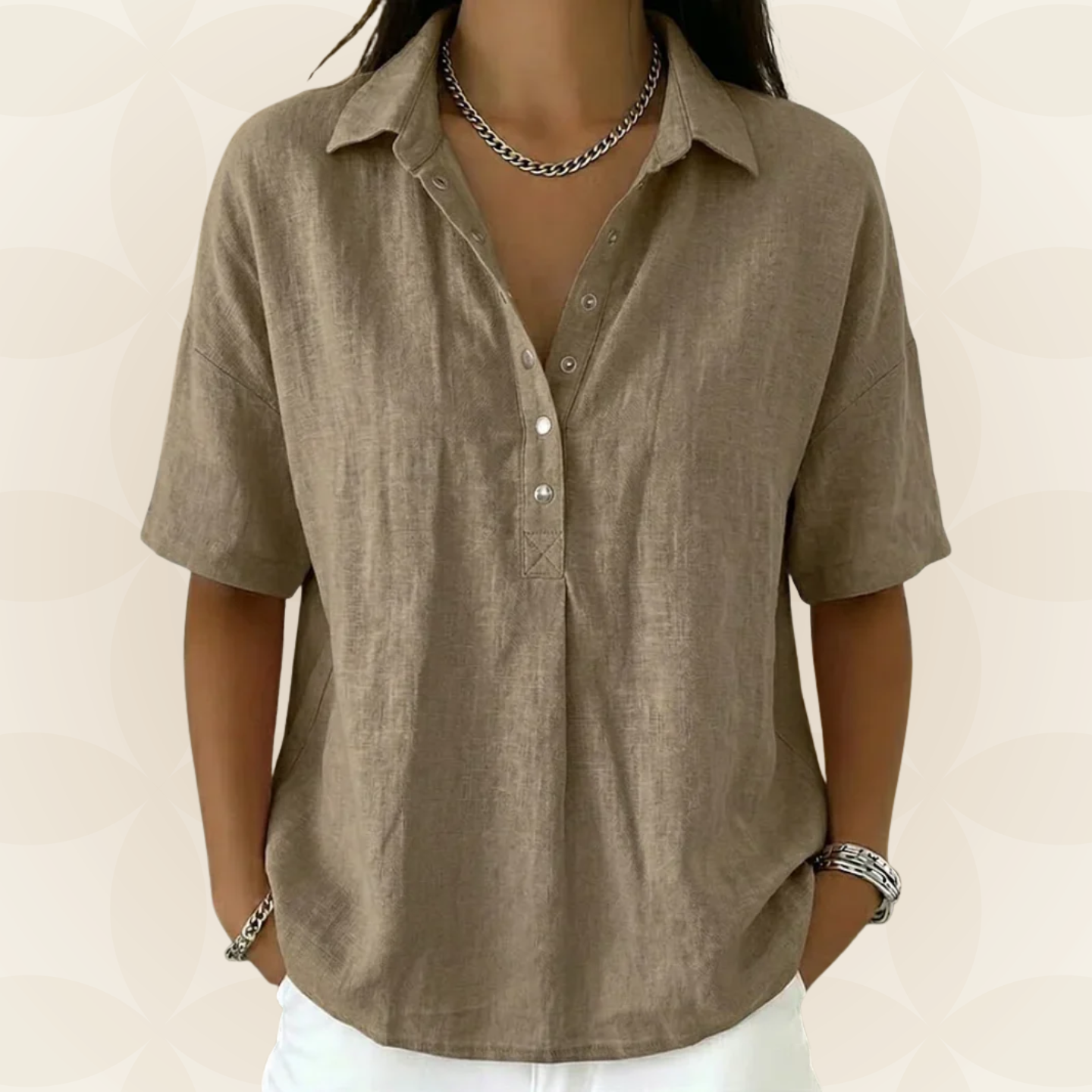 Sonja - Bluse mit Kragen und Knopfdetails