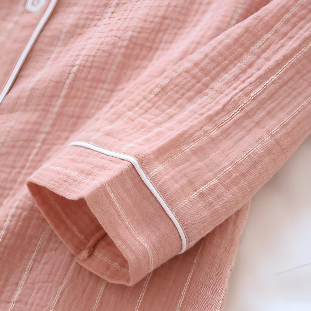 Pastel-Striped Cotton Nightdress – Soft Comfortable Sleepwear